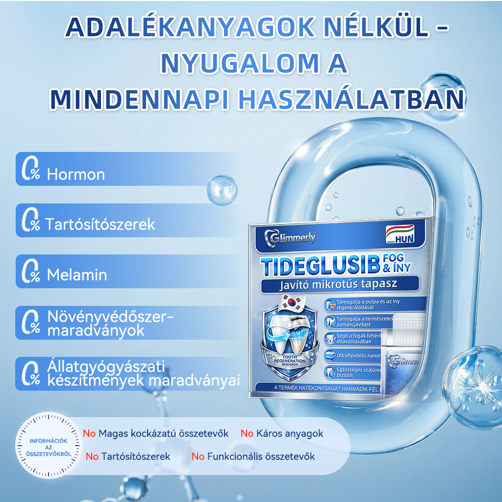 🎊𝐆𝐥𝐢𝐦𝐦𝐞𝐫𝐥𝐲® 🦷 Tideglusib Fog & íny Javító mikrotűs tapasz | Fejlett őssejt-aktiváló fogcsíkok (újjáépíti a fogzománcot és a dentint • erősíti az ínyt • megszünteti a fogkövet és a szagokat • megállítja a fogérzékenységet) 3.0 🌻 (Copy)