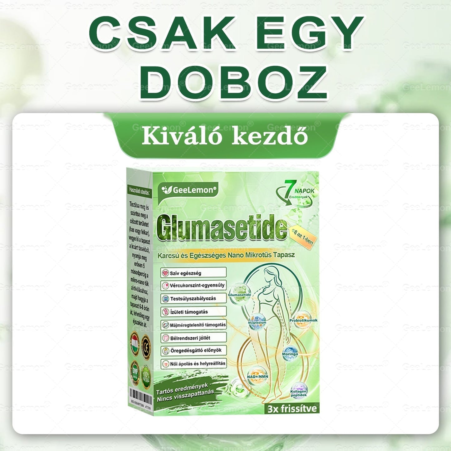 🍧Hivatalos tanúsítás🔥 Több ezer elégedett felhasználó Magyarországon| 🤍𝐆𝐞𝑒𝐿𝑒𝐦𝐨𝐧® Glumasetide 10 az 1-ben Karcsú és Egészséges Nano Mikrotűs Tapasz 🇭🇺