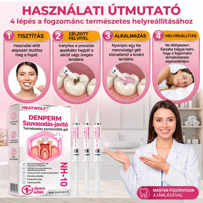 ⭐👨‍⚕️🦷HEATWOLF® DenPerm – Természetes fogzománc-töltő gél a fogszuvasodás helyreállítására🐟1️⃣
